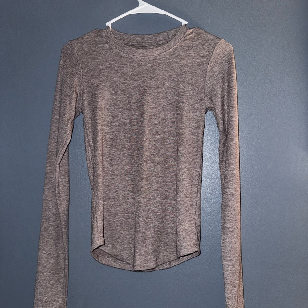 Brown Long Sleeve Women's Top